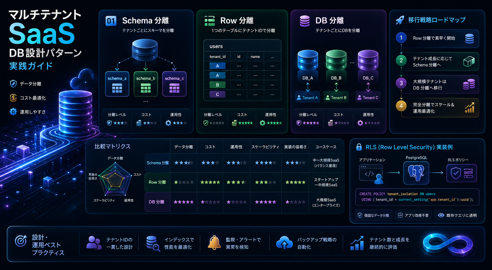 マルチテナント SaaS の DB 設計パターン実践ガイド